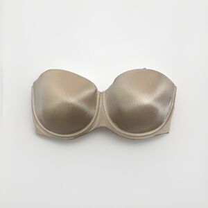 Maidenform 07130 Pure Genius Strapless Bra 38DD Beige Underwire Stay Put Power